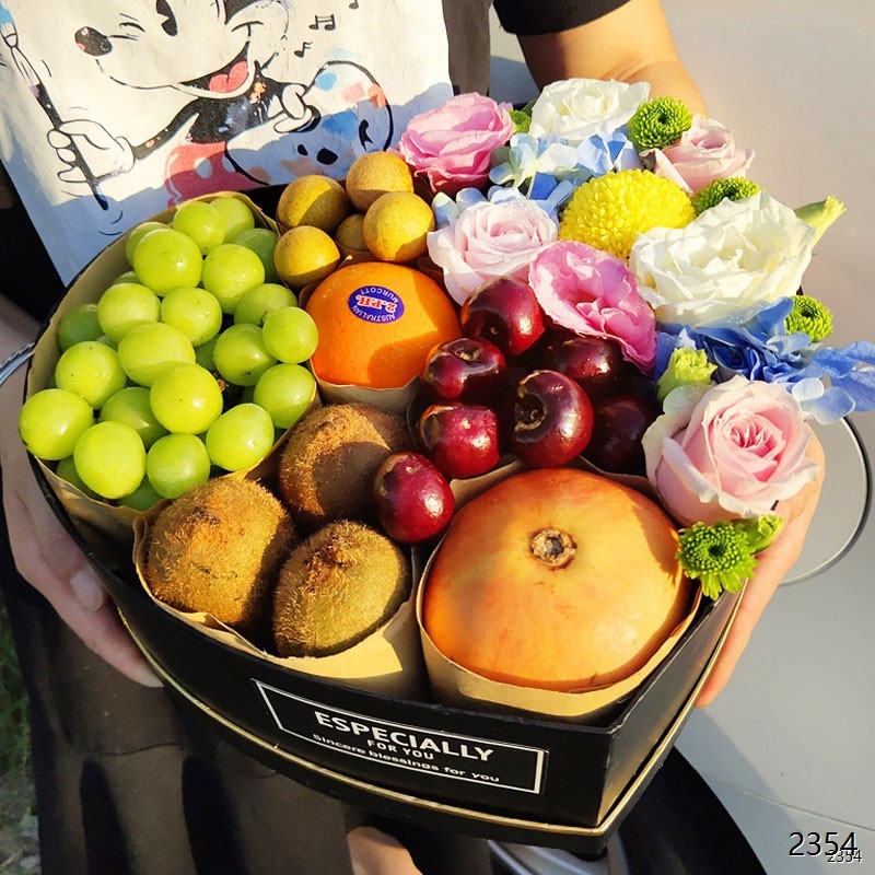 混合鲜花水果礼盒